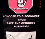 Disconnect from rape and genocide business