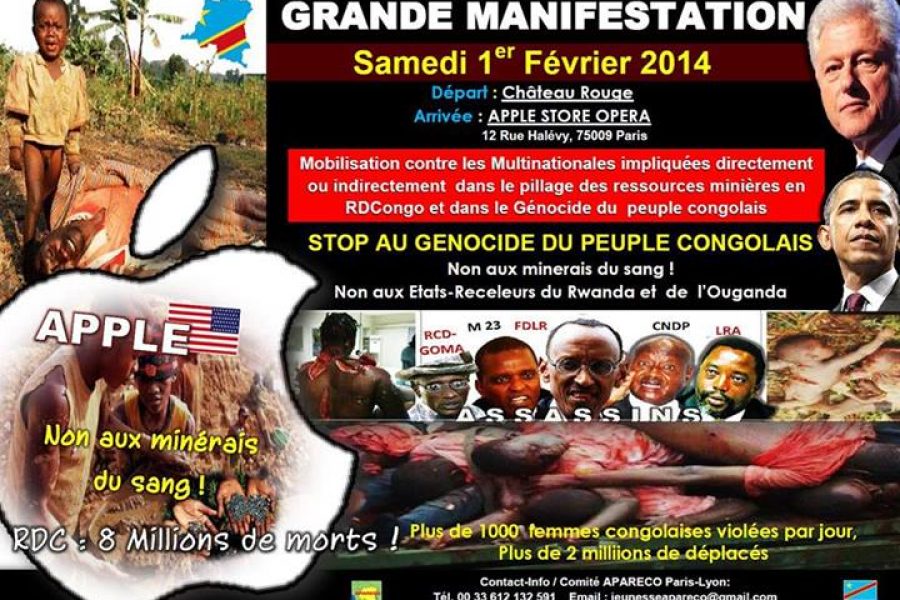 Grande marche – 1er février 2014 à Paris: Stop au génocide du peuple congolais