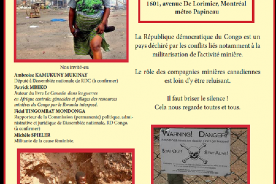 Conférence: Violences et conflits armés en RDC, le Canada complice? – Montréal, le 16 oct. 2012