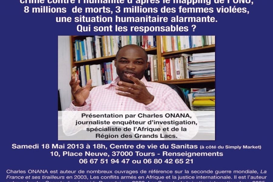 Conférence  » La tragédie congolaise » avec M. Onana – 18 mai 2013 à Tours