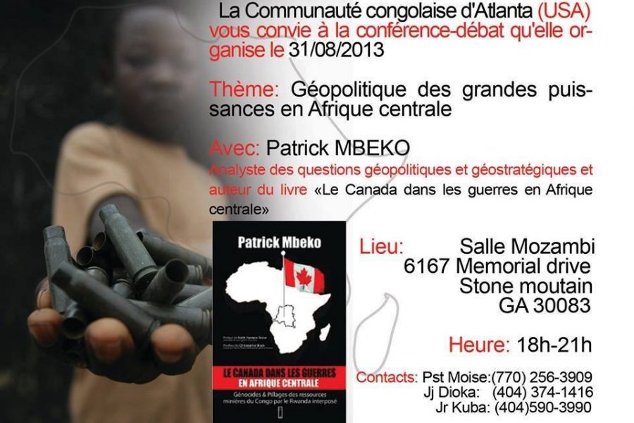 Conférence – Géopolitique des grandes puissances en Afrique centrale – 31 août 2013 à Atlanta (USA)