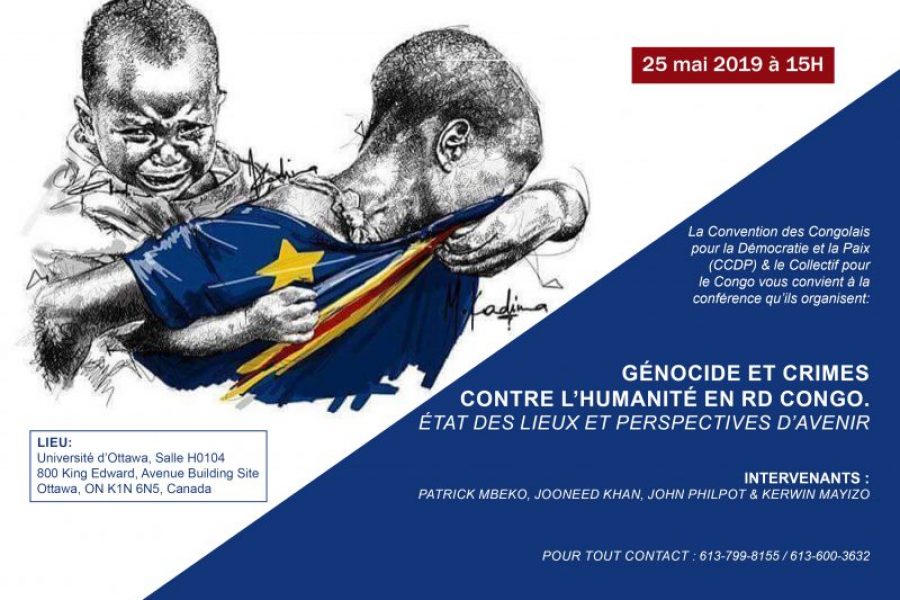 Conférence | Génocide et crimes contre l’humanité en RD Congo | Ottawa – 25 mai 2019